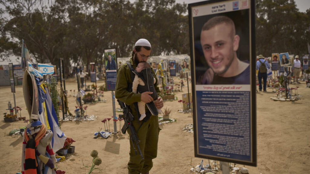 Israeli soldier at Hamas attack site