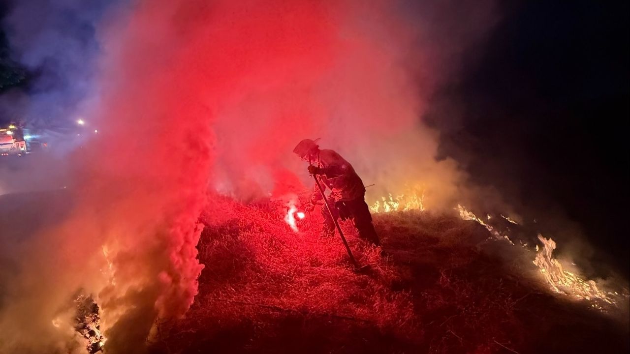 Porterville fire crew fights the Tuesday, May 20, 2025, Tule River fire. (Porterville FD)