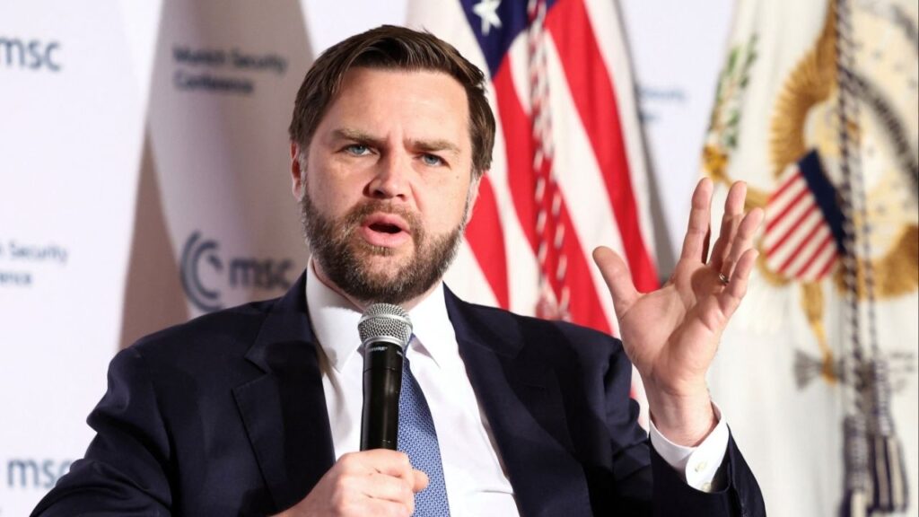 U.S. Vice President JD Vance participates in a discussion at a Munich Security Conference event in Washington, D.C., U.S., May 7, 2025. REUTERS/Kevin Lamarque/File Photo
