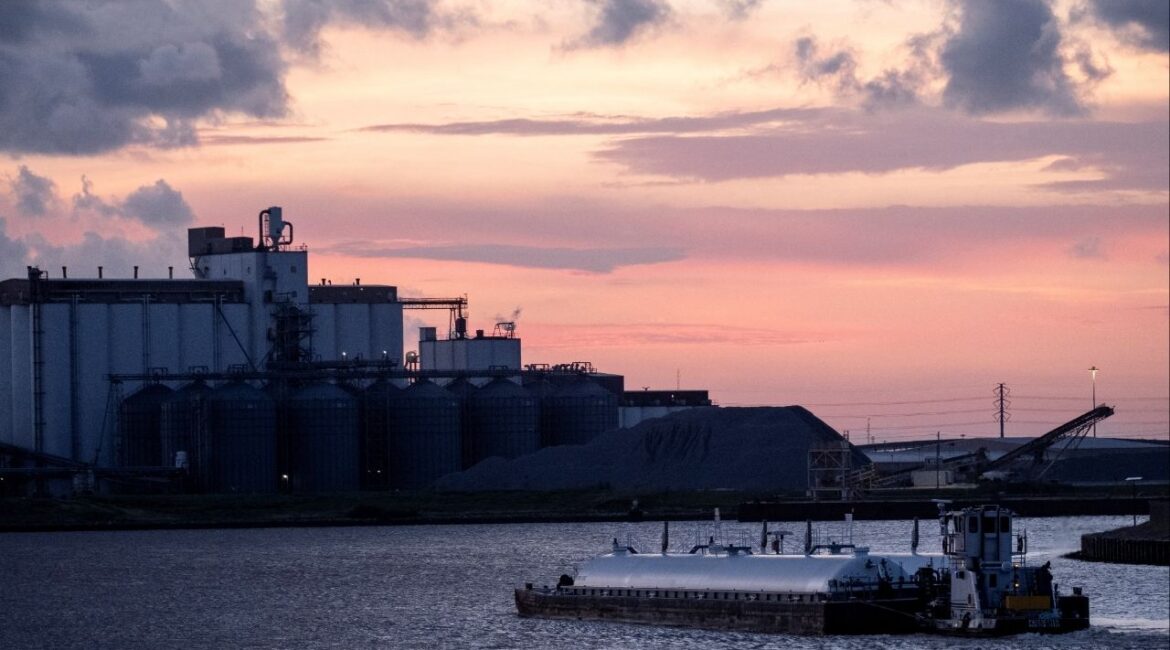 A boat sails along the Brazos Harbor in Freeport, Texas, U.S., June 23, 2025. (Reuters File)