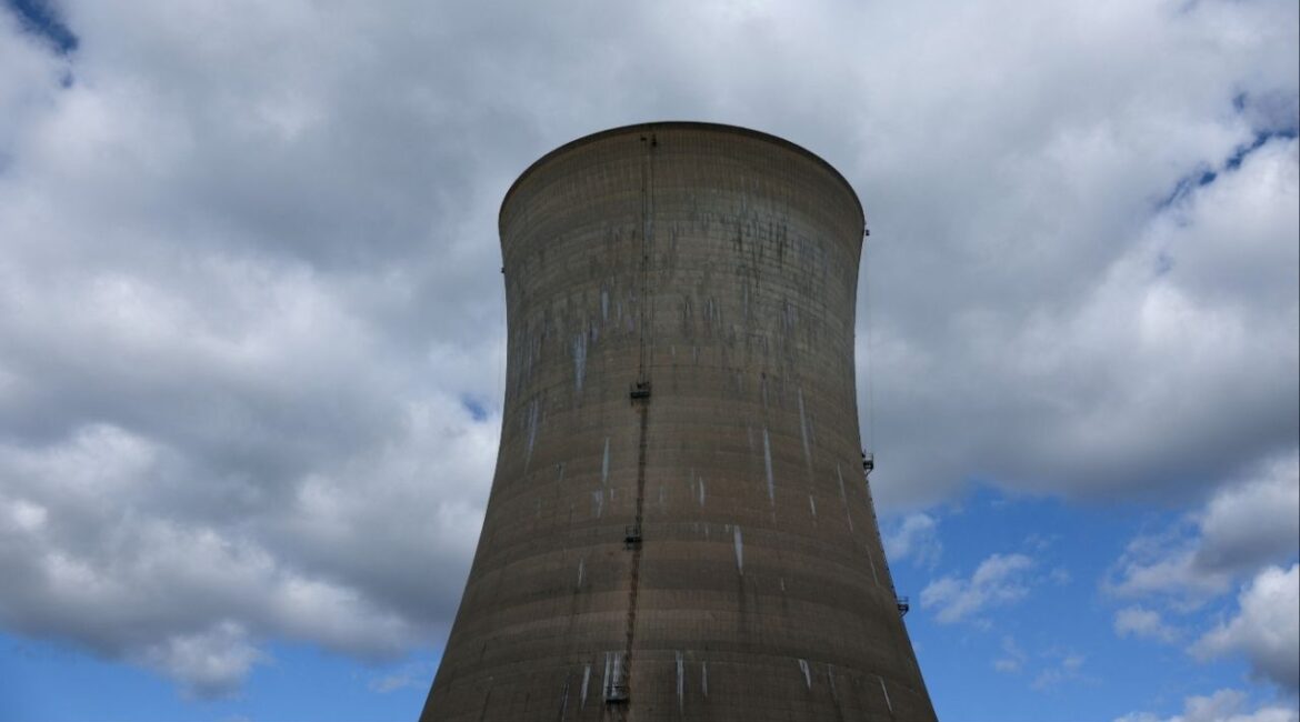 A cooling tower is seen at the Three Mile Island Nuclear power plant, during a tour by Constellation Energy in Middletown, Pennsylvania, U.S., October 16, 2024. (File Photo)