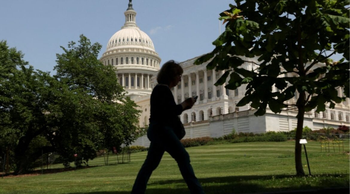 A person walks the grounds of U.S. Capitol in Washington, D.C., U.S., May 16, 2025. (Reuters File)