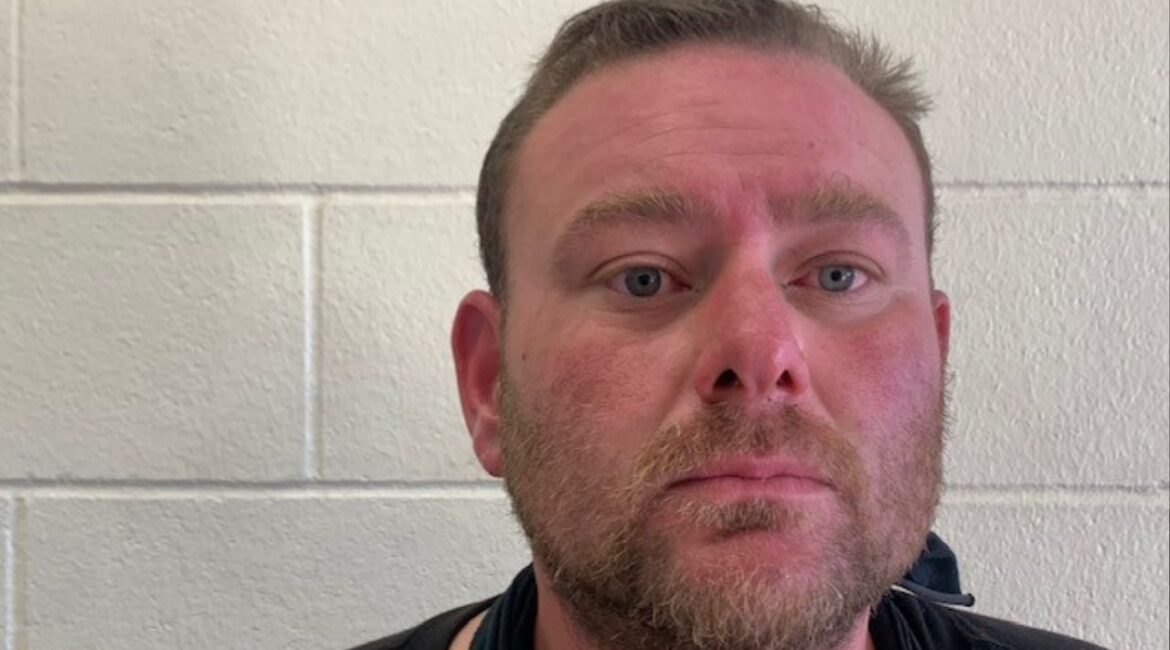 Andrew Biscay, 40, was arrested Friday, June 20, 2025, after deputies found him with a fake U.S. Marshal’s badge, homemade firearm, and law enforcement-style gear during a warrant arrest. (Madera County SO)