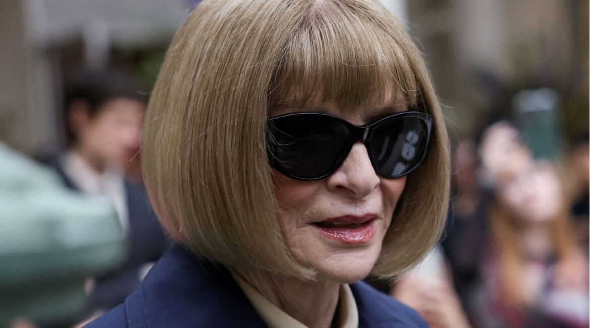 Anna Wintour attends opening remarks during a press preview of The Costume Institute's exhibition "Superfine: Tailoring Black Style" at The Metropolitan Museum of Art in New York City, U.S., May 5, 2025. (Reuters File)