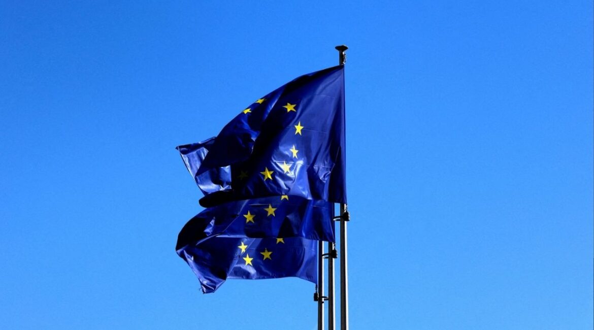 European Union flags flutter outside the EU Commission headquarters in Brussels, Belgium March 18, 2025. (Reuters File)