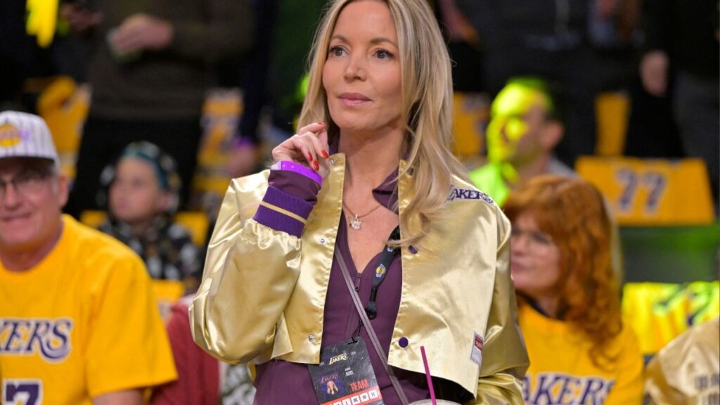 Feb 10, 2025; Los Angeles, California, USA; Owner and president of the Los Angeles Lakers Jeanie Buss attends the game against the Utah Jazz at Crypto.com Arena. (Jayne Kamin-Oncea-Imagn Images/File Photo)