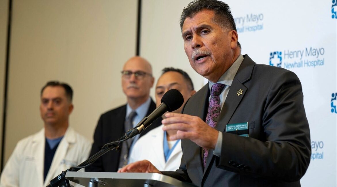 L.A. County Sheriff Robert Luna addresses the media in Castaic, Calif, Tuesday, Oct. 10, 2023. (AP File)