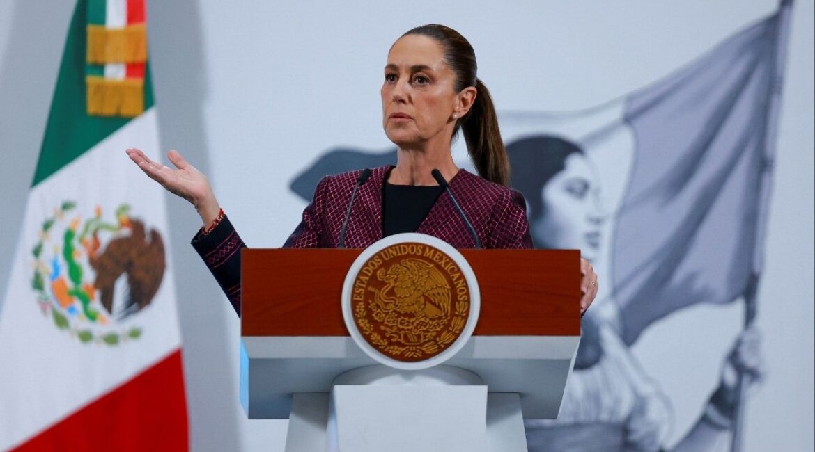 Mexico's President Claudia Sheinbaum addresses the media at the National Palace, in Mexico City, Mexico June 11, 2025. (Reuters File)