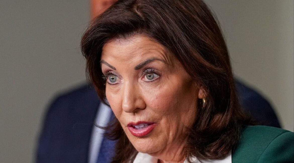 New York Governor Kathy Hochul holds a press conference in New York, U.S., March 3, 2025. (Reuters File)