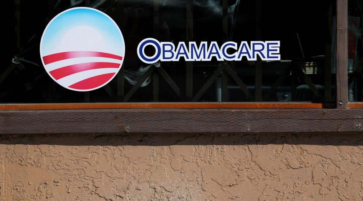 Obamacare Sign in San Ysidro, California