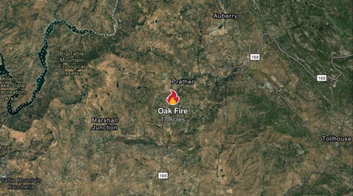 Prather's Oak Fire has grown to 17 acres and is 85% contained, according to CalFire on Tuesday, June 17, 2025. (CalFire)