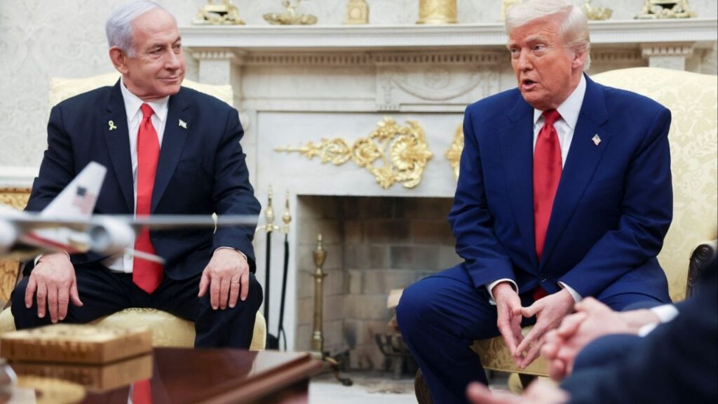 President Donald Trump meets with Israeli Prime Minister Benjamin Netanyahu in the Oval Office at the White House in Washington, U.S., April 7, 2025. (Reuters File)