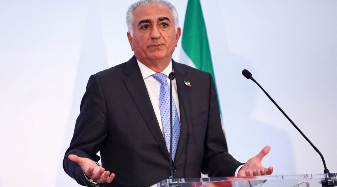 Reza Pahlavi, the exiled son of the last Shah of Iran, speaks during a press conference about the situation in Iran and the need to support Iranians, in Paris, France, June 23, 2025. (Reuters/Abdul Saboor)