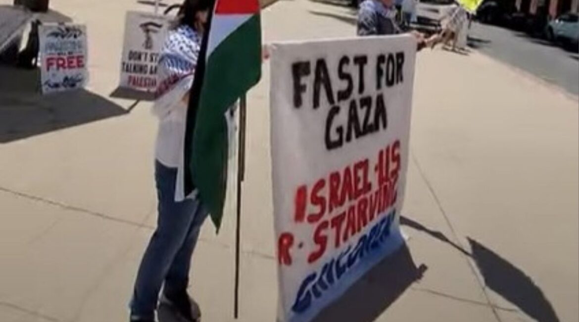 Six Fresno residents are participating in a nationwide “Fast for Gaza” movement, consuming only 250 calories a day to protest the humanitarian crisis and highlight the reported starvation conditions in Gaza. (Raza Against War)