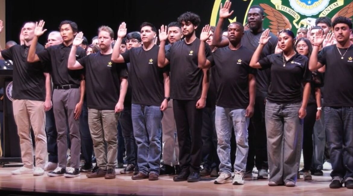 Sixty future soldiers took the Oath of Enlistment on Friday during a ceremony hosted by the Fresno Army Recruiting Company to mark the 250th birthday of the United States Army.