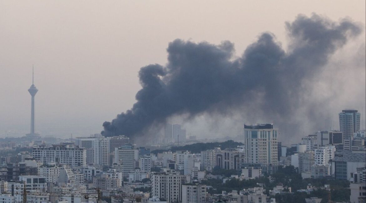 Smoke rises following an Israeli attack on the IRIB building, the country's state broadcaster, in Tehran, Iran, June 16, 2025. Majid Asgaripour/WANA (West Asia News Agency) via REUTERS