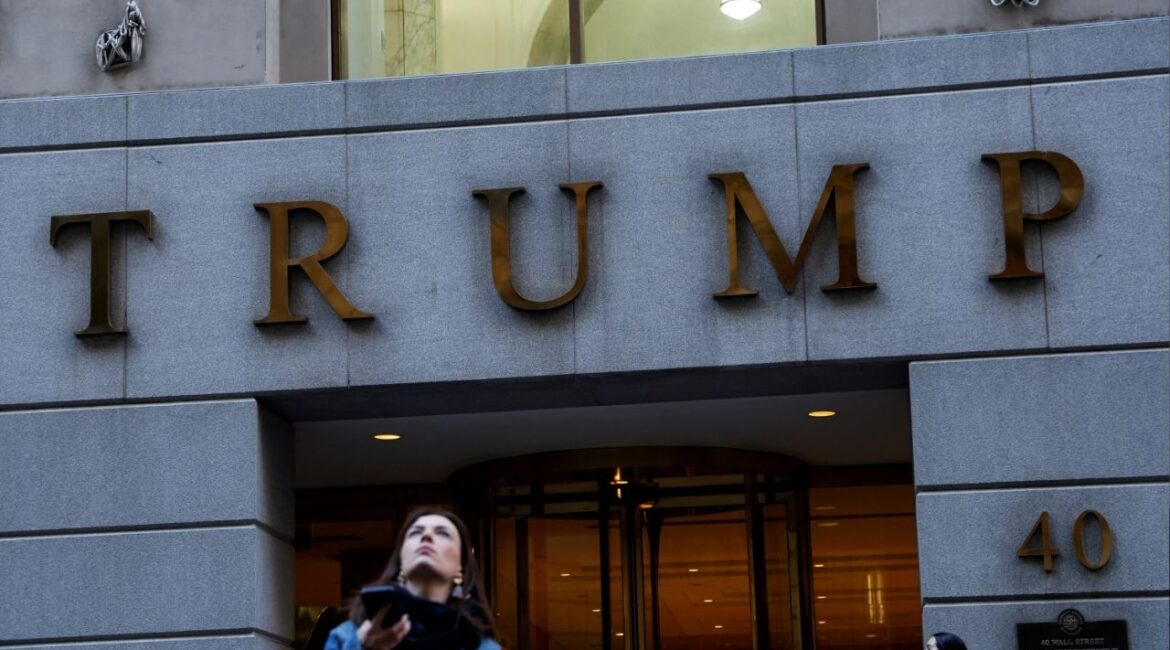 The entrance of the Trump Building at 40 Wall Street is seen in New York City, U.S. March 21, 2023. (Reuters File)