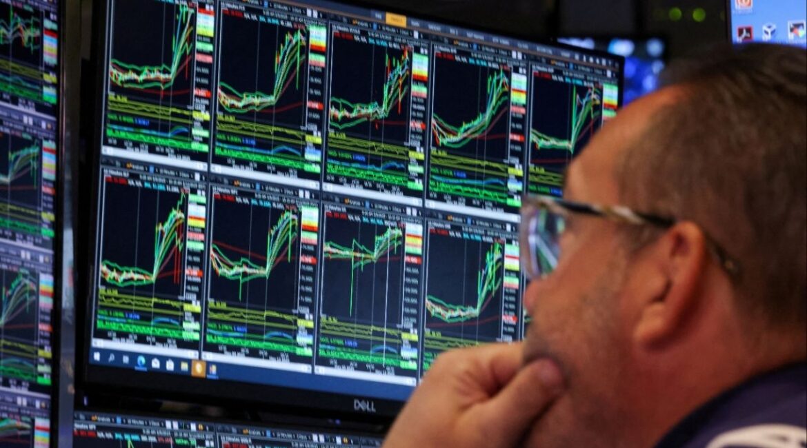 Traders work on the floor at the New York Stock Exchange (NYSE) in New York City, U.S., May 12, 2025. (Reuters File)