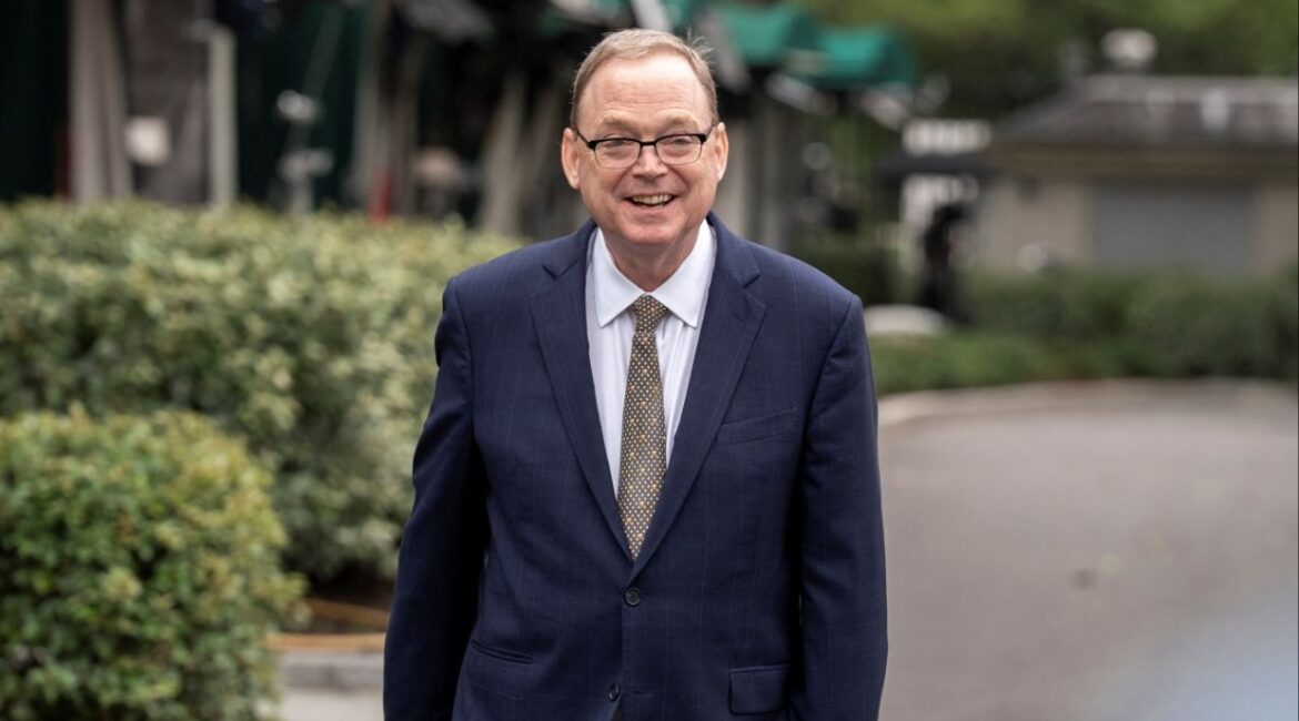 White House economic adviser Kevin Hassett walks back after a TV interview outside the White House in Washington, U.S., June 27, 2025. (Reuters File)
