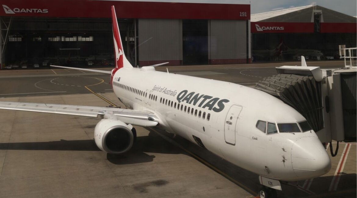 A Qantas plane is seen at a domestic terminal at Sydney Airport in Sydney, Australia, November 16, 2020. (Reuters File)