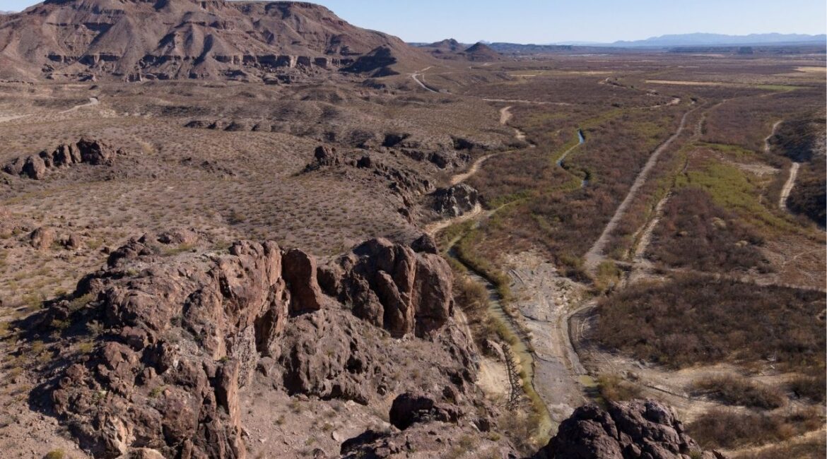 A drone view of the Rio Grande River between Mexico and the United States in Presidio County, Texas, U.S., February 24, 2025. (Reuters File)