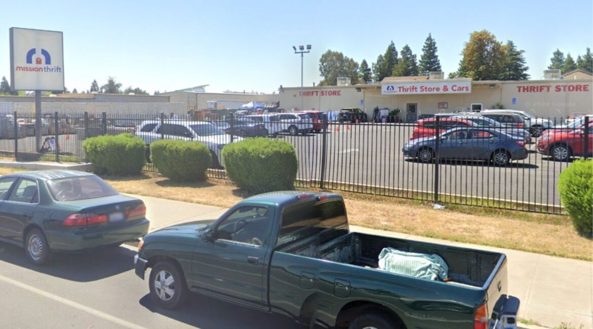 A fire at the Fresno Mission Thrift Store on Thursday, July 10, 2025, damaged up to 30 pallets of donations, forced a road closure, and led to a temporary halt in operations, officials said. (Google Maps Screenshot)