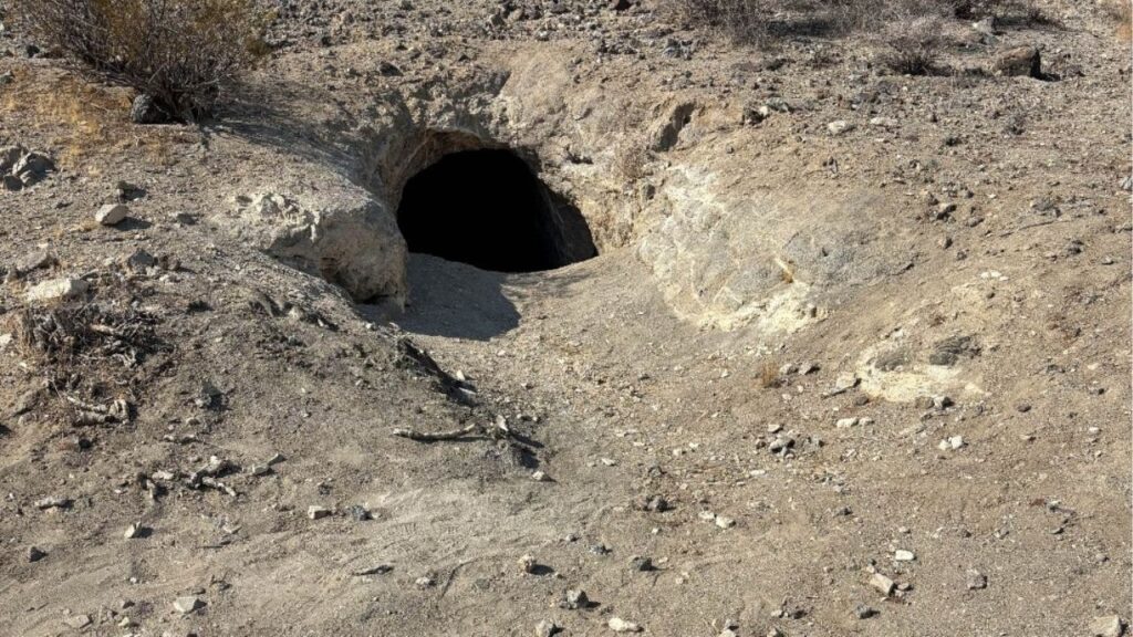 A photo of the cave in the Mojave Desert where Boyajian's body was recovered. (Madera County SO)
