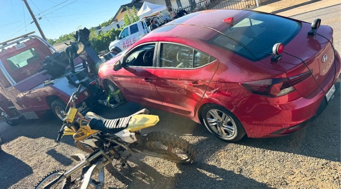A stolen car investigation in Ivanhoe led to the discovery of a chop shop and the arrest of a man after a one-hour standoff, authorities said. (Madera PD)