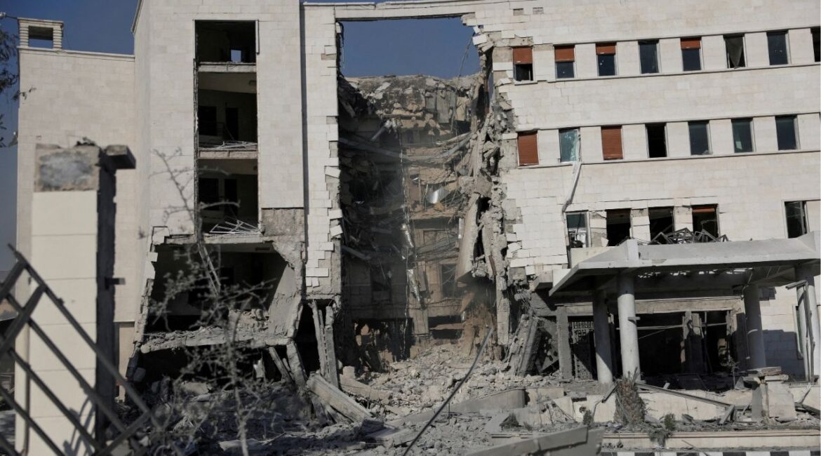 A view of a destroyed building, after powerful airstrikes shook Damascus on Wednesday, targeting the defense ministry, as Israel vowed to destroy Syrian government forces attacking Druze communities in southern Syria and demanded their withdrawal, in Damascus July 16, 2025. (Reuters File)