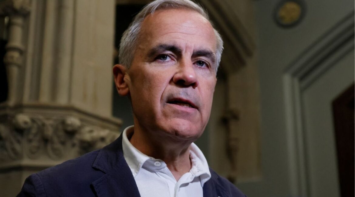 Canada's Prime Minister Mark Carney speaks to journalists outside his office on Parliament Hill in Ottawa, Ontario, Canada June 30, 2025. (Reuters File)