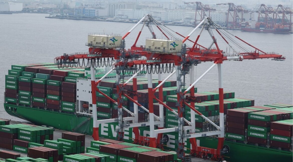 Containers on a cargo ship are pictured at an industrial port in Tokyo, Japan, July 2, 2025. (Reuters File)