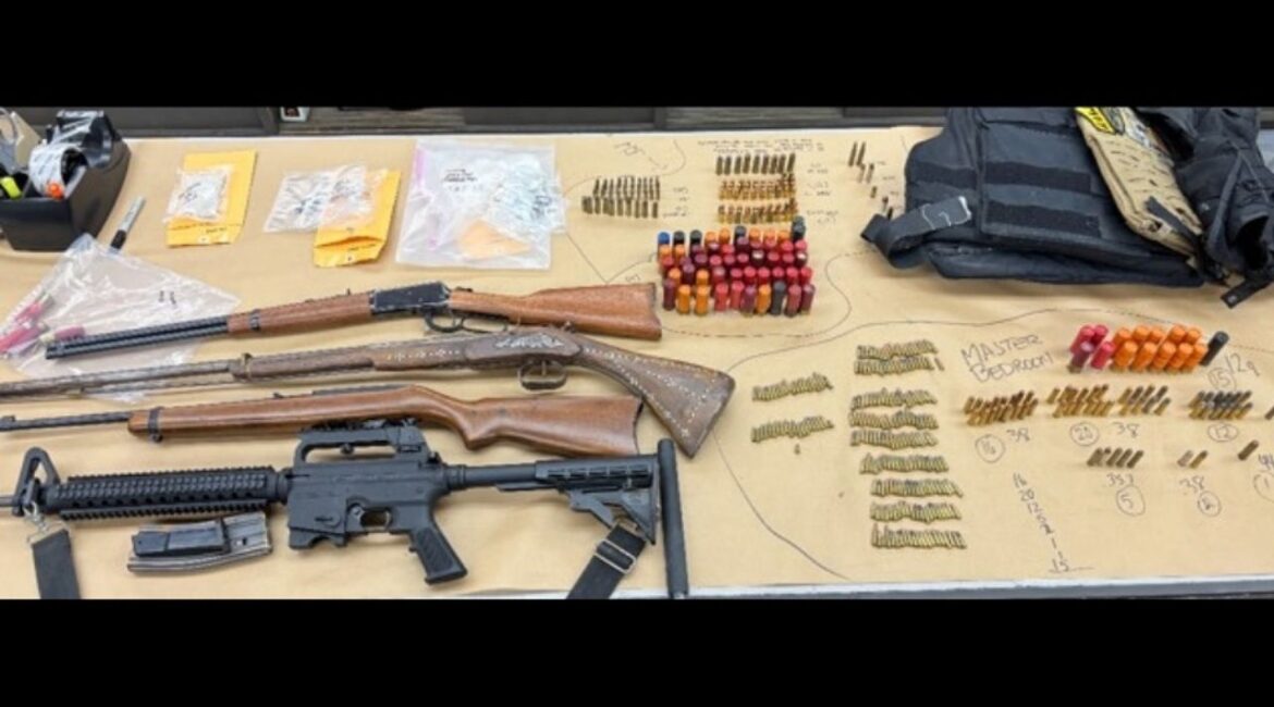 Fresno police arrested three people and seized firearms, body armor, and multiple types of narcotics during a drug raid on Thursday, July 17, 2025. (Fresno PD)