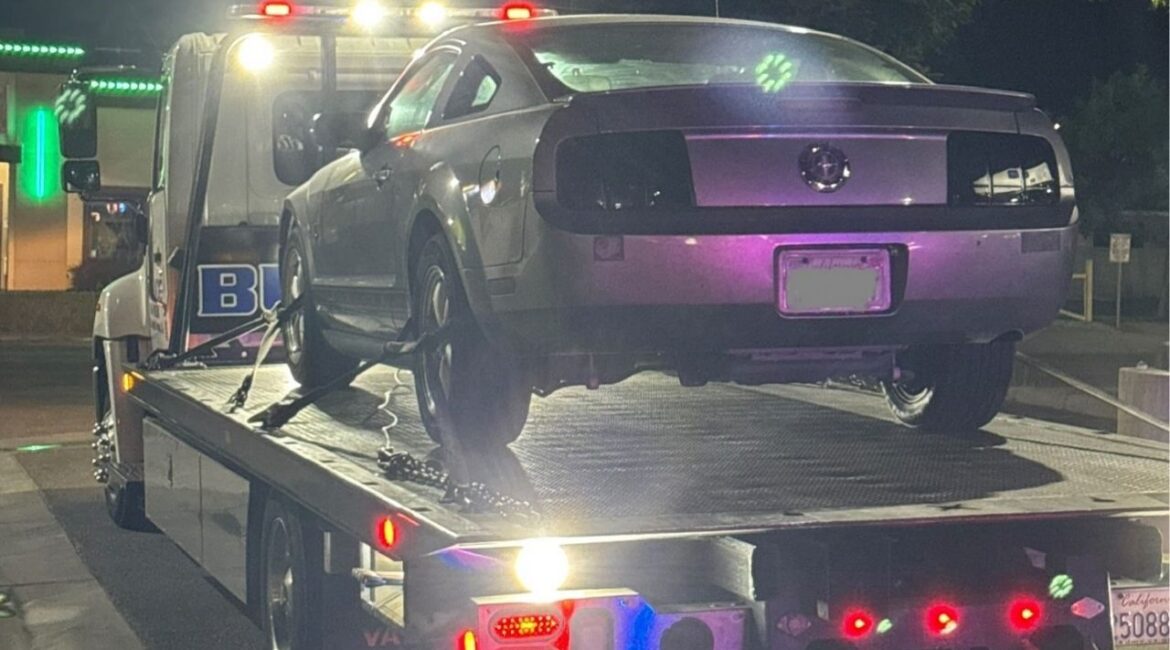Fresno police impounded seven vehicles and issued 35 citations during a Sunday, July 6, 2025, night crackdown on illegal street racing and sideshows. (Fresno PD)
