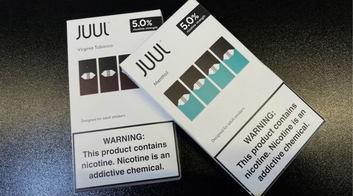 Juul e-cigarettes are seen on the counter of a vape store in Santa Monica, California, U.S., June 23, 2022. (Reuters File)