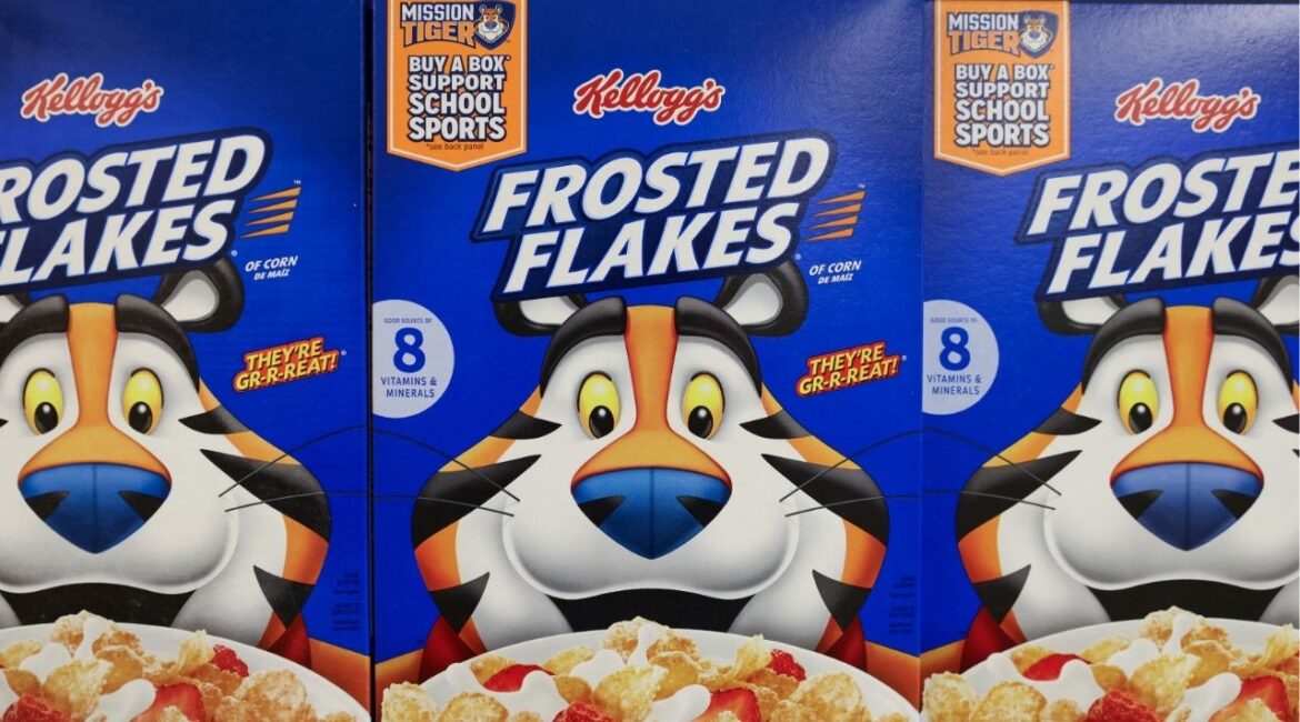 Kellogg's Frosted Flakes, owned by Kellogg Company, is seen for sale in a store in Queens, New York City, U.S., February 7, 2022. (Reuters File)