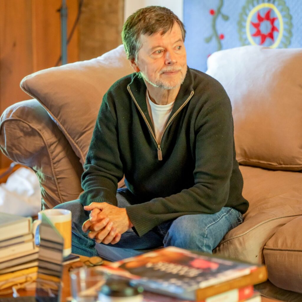 Image of documentarian Ken Burns at his New Hampshire home
