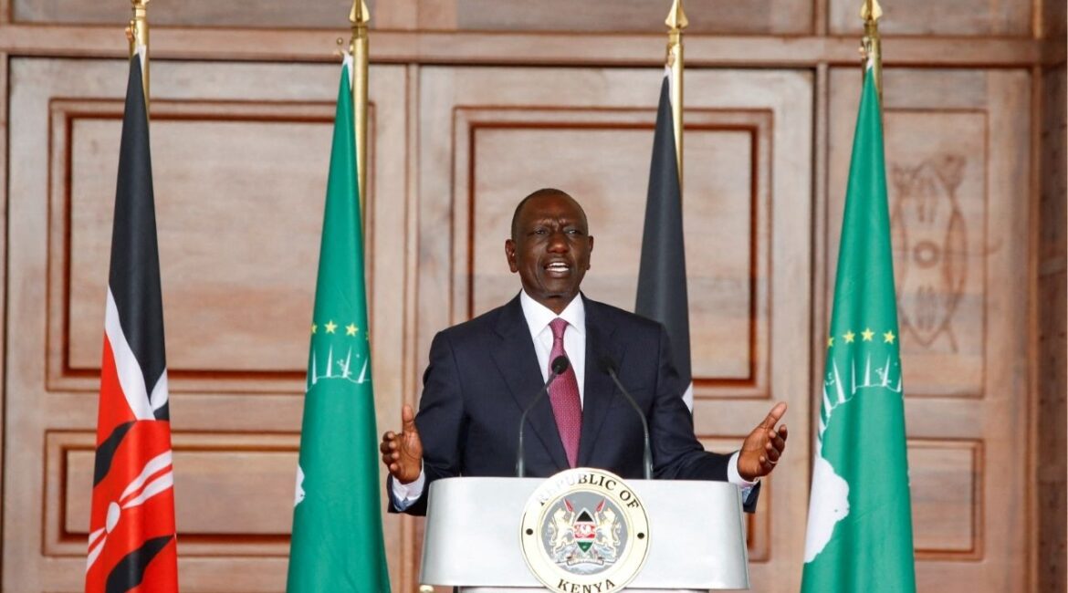 Kenya President William Ruto speaks at a news briefing over Congo situation after attending an African Union (AU) institutional reforms retreat at State House, Nairobi Kenya, January 27, 2025. (Reuters File)
