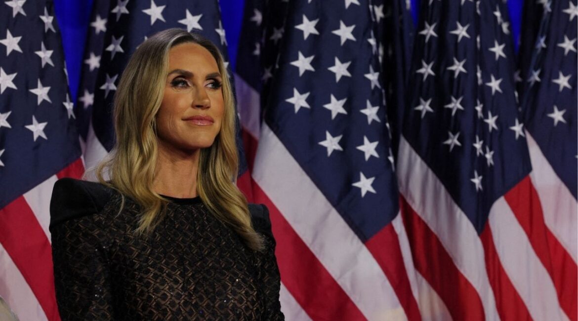 Lara Trump looks on during Republican presidential nominee and former U.S. President Donald Trump's rally, at the Palm Beach County Convention Center in West Palm Beach, Florida, U.S., November 6, 2024. (Reuters File)