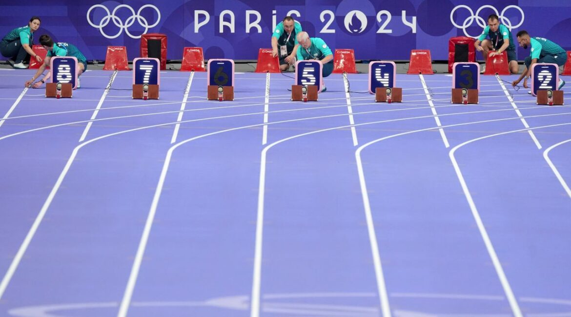 Start Line for Sprints at 2024 Olympics in Paris