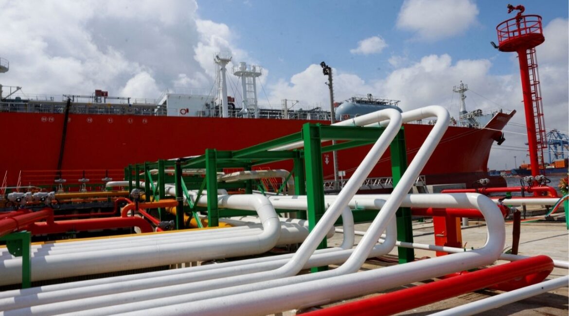 Pipelines are seen near an oil tanker during the inauguration of a new quay of the Ivory Coast national oil company (PETROCI), in Abidjan, Ivory Coast, June 19, 2025. (Reuters File)