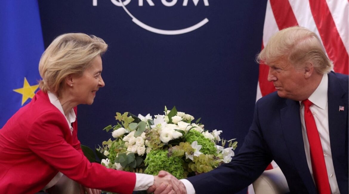 President Donald Trump attends a bilateral meeting with European Commission President Ursula von der Leyen during the 50th World Economic Forum (WEF) annual meeting in Davos, Switzerland, January 21, 2020. (Reuters File)
