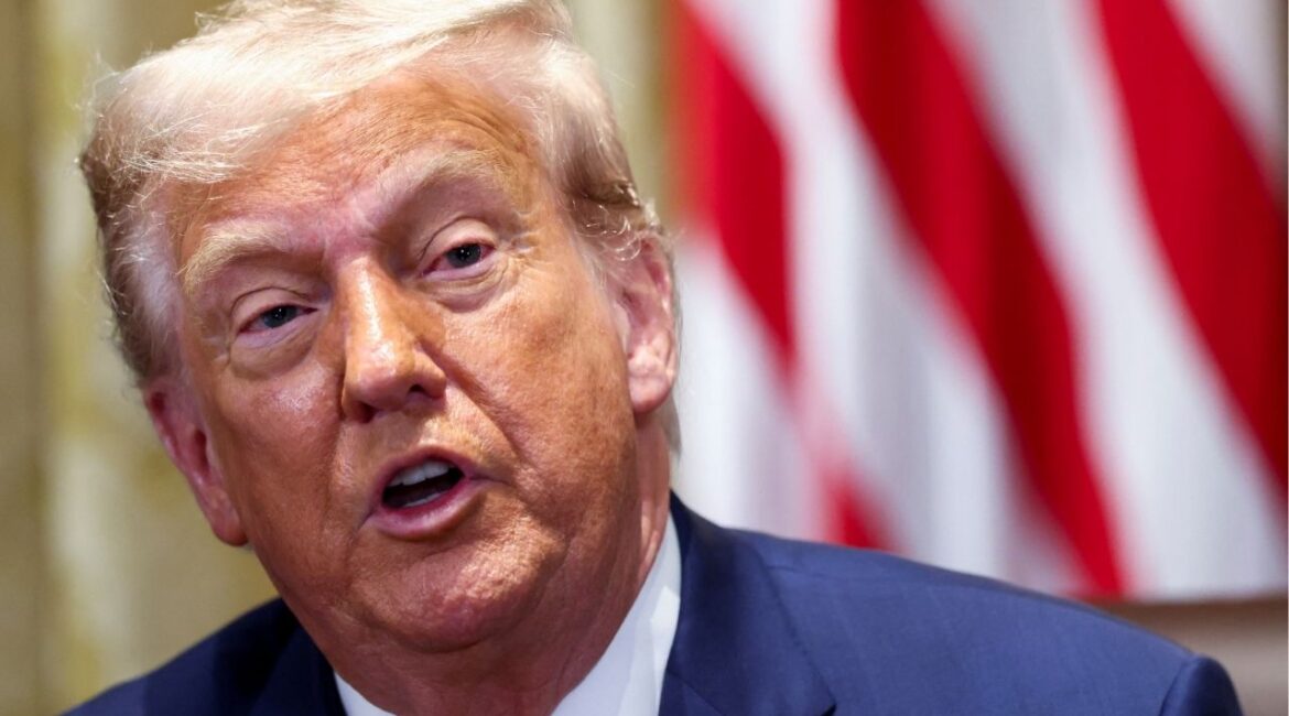 President Donald Trump speaks during a cabinet meeting at the White House in Washington, D.C., U.S., July 8, 2025. (Reuters/Kevin Lamarque)