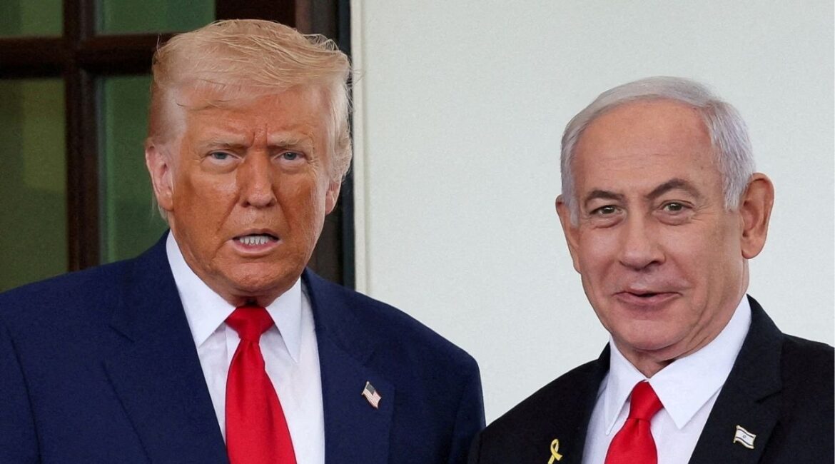 President Donald Trump welcomes Israeli Prime Minister Benjamin Netanyahu at the entrance of the White House in Washington, D.C., U.S., April 7, 2025. (Reuters File)
