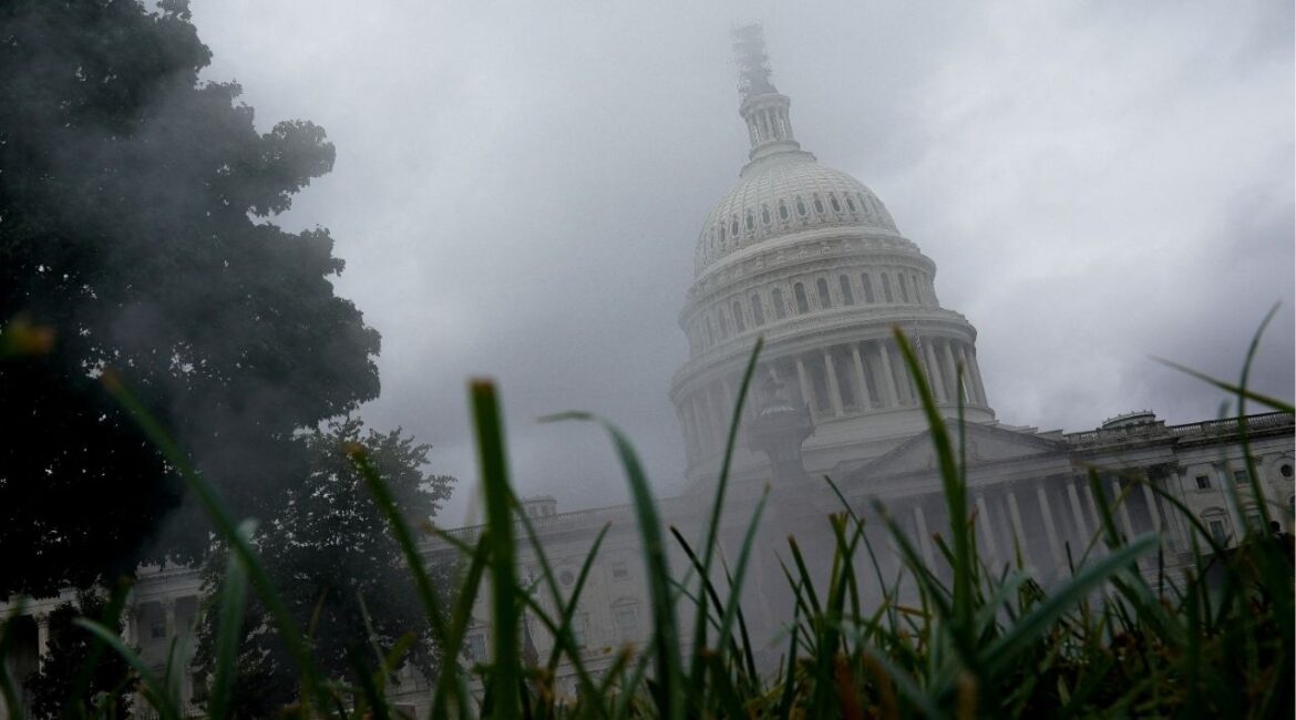 Rising steam partially obscures the U.S. Capitol building in Washington, U.S., September 24, 2023. (Reuters File)