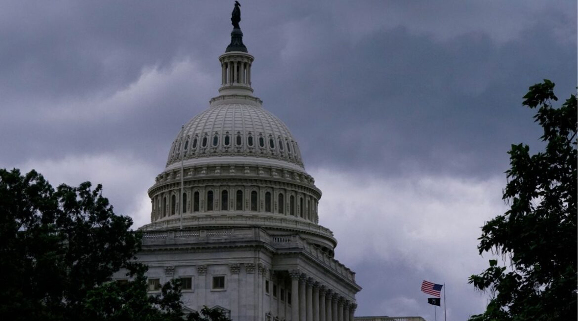 The U.S. Capitol building is seen as a thunderstorm rolls through Washington, D.C., U.S., July 1, 2025. (Reuters/Elizabeth Frantz)