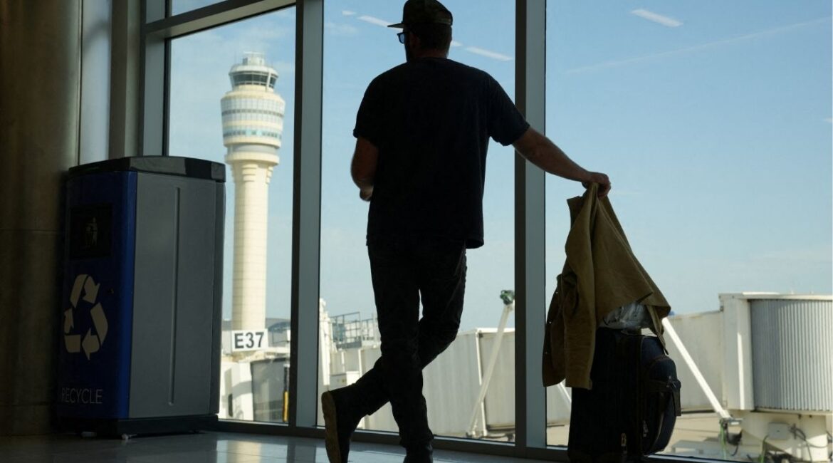 The air traffic control tower can be seen from the Hartsfield Jackson Atlanta International Airport terminal, in Atlanta, Georgia, U.S. May 15, 2025. (Reuters File)