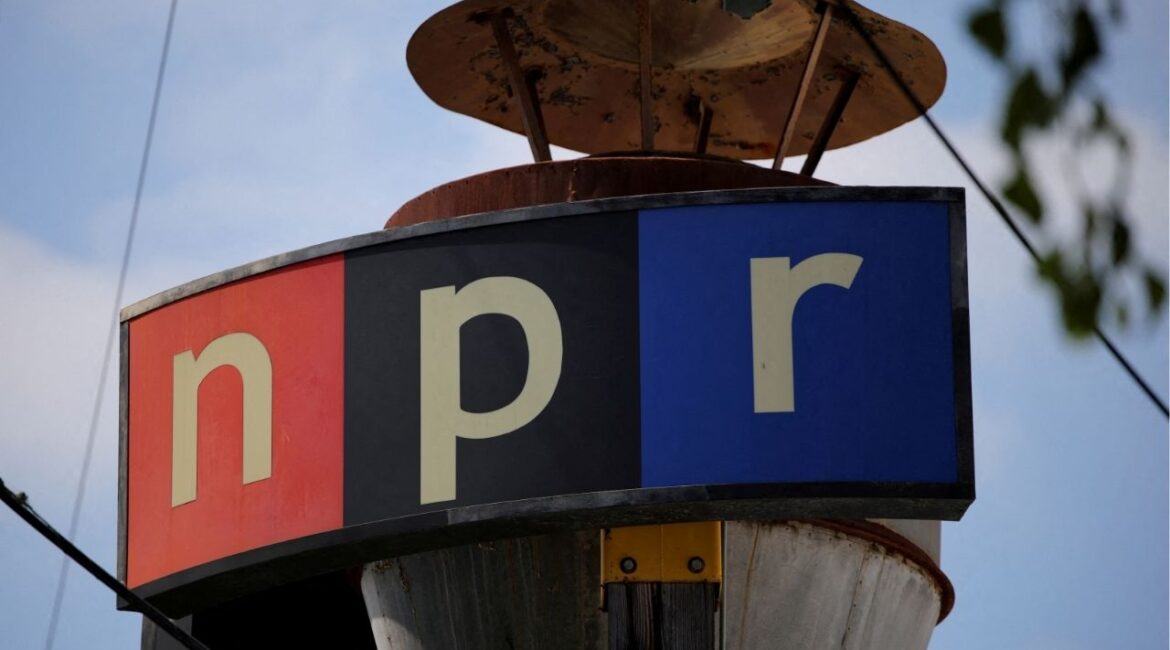The logo of the National Public Radio is pictured on the day National Public Radio and three Colorado public radio stations sued the Trump administration over the president's executive order to cut federal funding for public broadcasting, at its West office in Culver City, California, U.S., May 27, 2025. (Reuters File)