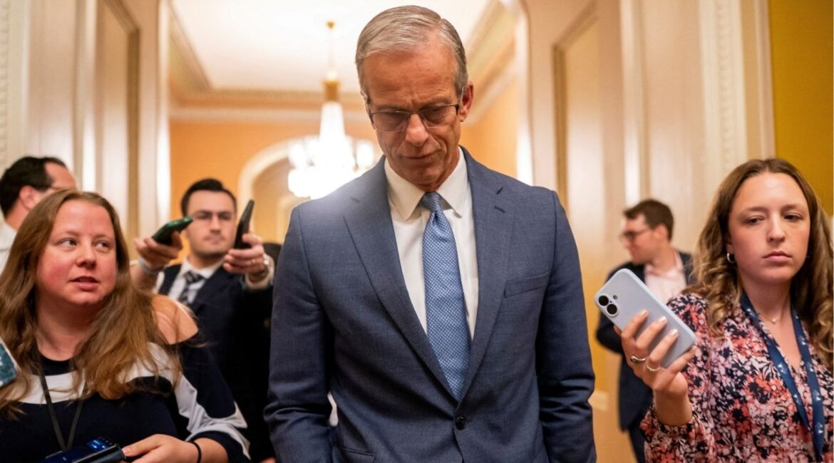 U.S. Senate Majority Leader John Thune (R-SD) walks to the Senate floor as Republican lawmakers struggle to pass U.S. President Donald Trump's sweeping spending and tax bill, on Capitol Hill in Washington, D.C., U.S., July 1, 2025. (Reuters File)