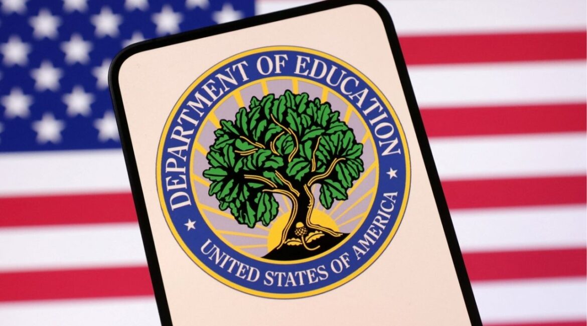 United States Department of Education logo and U.S. flag are seen in this illustration taken April 23, 2025. (Reuters File)