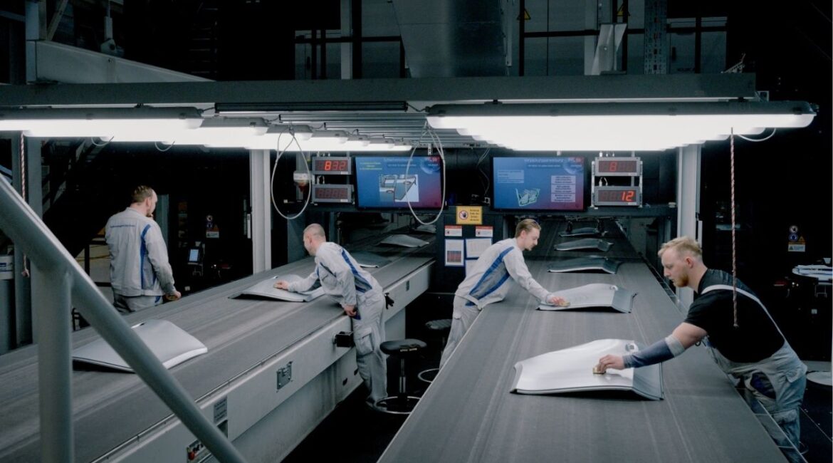 Workers at a Volkswagen factory in Zwickau, Germany, March 14, 2024. Trade chaos is forcing America’s allies closer together, and further from the United States. And as that happens, the European Union is trying to position itself at the center of a new global trade map. (Ingmar Nolting/The New York Times)